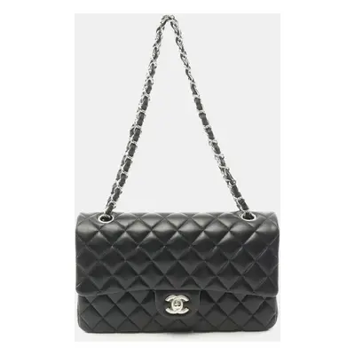 Chanel Black Lambskin Leather Classic Double Flap Bag