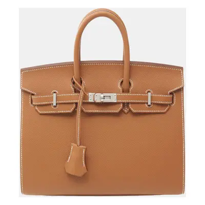 Hermes Brown Leather Birkin Tote Bag