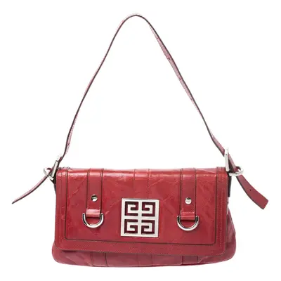 Givenchy Red Leather Logo Shoulder Bag