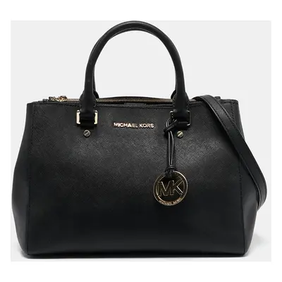 MICHAEL Michael Kors Black Leather Medium Sutton Tote