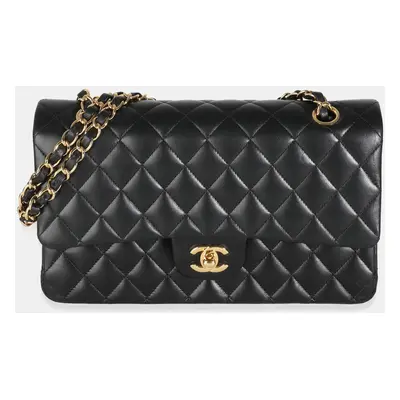 Chanel Black Quilted Lambskin Medium Classic Double Flap Bag