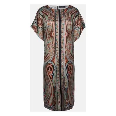 Etro Multicolor Printed Satin Midi Dress