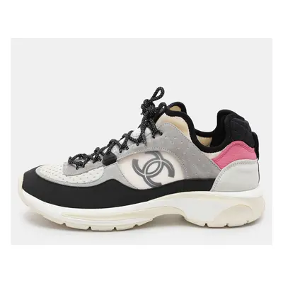 Chanel Multicolor Leather and Mesh Low Top Sneakers Size 40.5