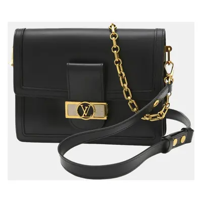 Louis Vuitton Black Leather Dauphine MM Shoulder Bag