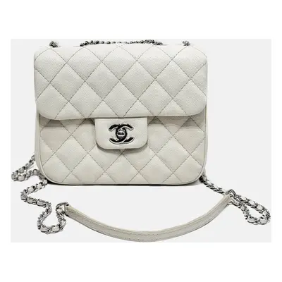 Chanel White Leather Crossbody Handbag