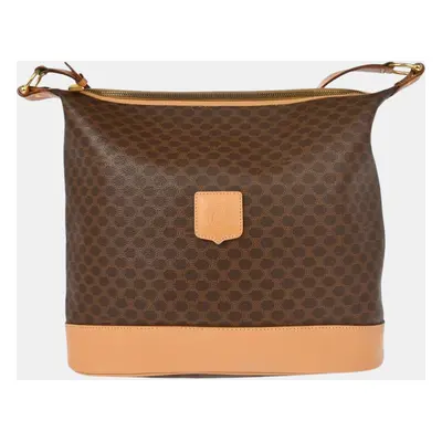 Celine Brown Macadam Shoulder Bag