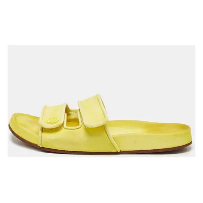 Loro Piana Yellow Suede Waikiki Flat Slides Size