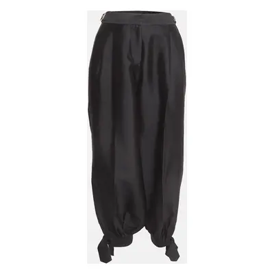 Zimmermann Black Silk Trim Gabardine Slouchy Trousers