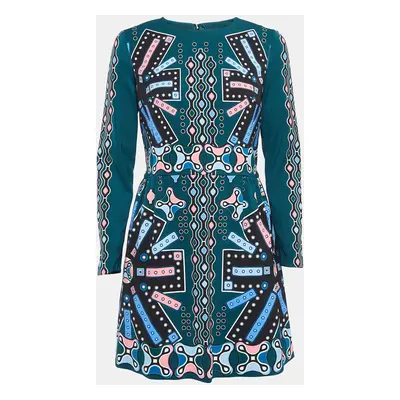 Peter Pilotto Green Multicolor Printed Crepe Dress