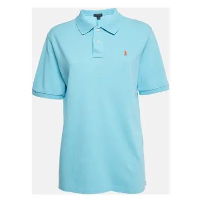 Polo Ralph Lauren Blue Logo Embroidered Cotton Polo T-Shirt