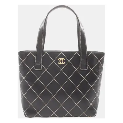 Chanel Black CC Wild Stitch Calfskin Handbag