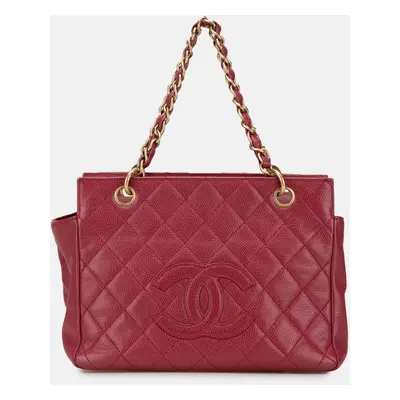 Chanel Red Caviar Grand Shopping Tote