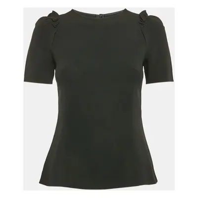 Dolce & Gabbana Black Crepe Ruffled Top