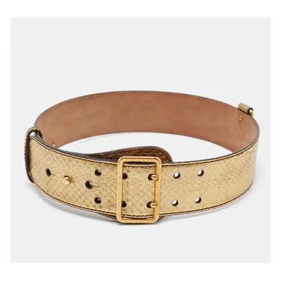 Alexander McQueen Gold Leather Waist Belt