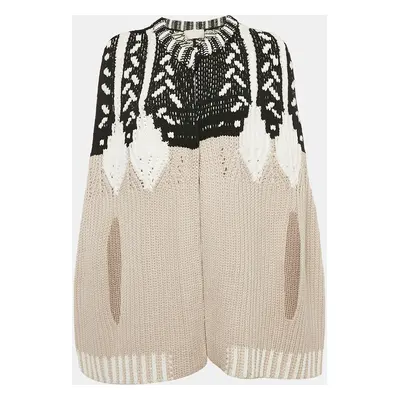 Peter Pilotto Beige Cable Knit Intarsia Poncho