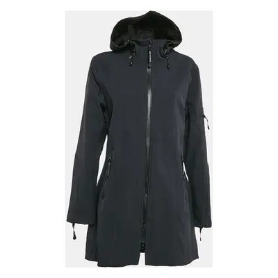 Ilse Jacobsen Navy Blue Technical Hooded Zip-Up Raincoat