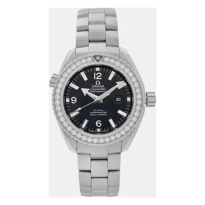 Omega Black Diamond Stainless Steel Seamaster Planet Ocean Automatic Women's Wristwatch mm