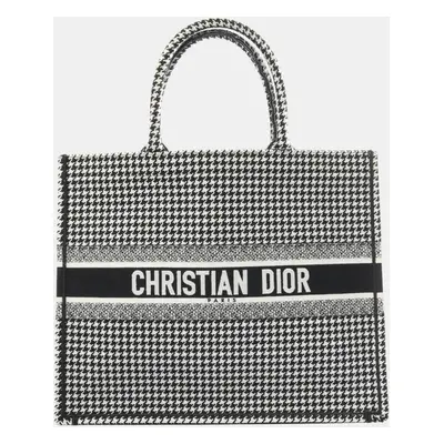 Christian Dior Black White Canvas Dior Book Tote Large Bag