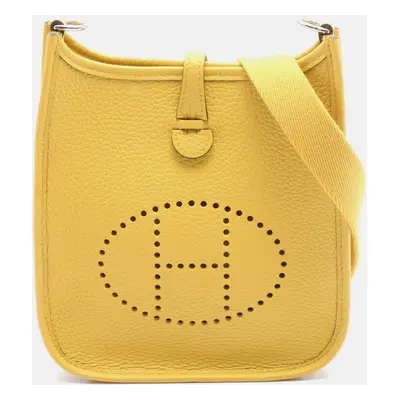 Hermes Yellow Leather Evelyne TPM Crossbody Bag