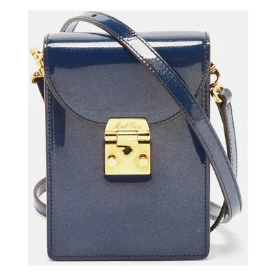 Mark Cross Blue Patent Leather Josephine Stardust Crossbody Bag