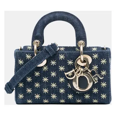 Dior Blue Small Denim Embroidered Star Lady D Joy