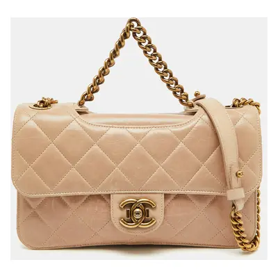 Chanel Beige Quilted Leather Perfect Edge Flap Bag