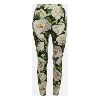 Dolce & Gabbana Multicolor Floral Printed Silk Trousers