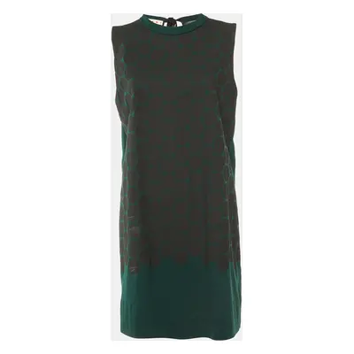 Marni Green Polka Dotted Cotton Sleeveless Shift Dress