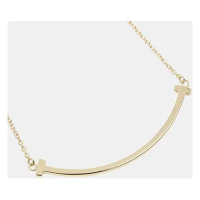 Tiffany & Co. 18K Yellow Gold T Smile Necklace