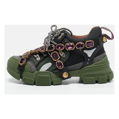 Gucci Multilcolor Leather and Mesh Flashtrek Sneakers Size