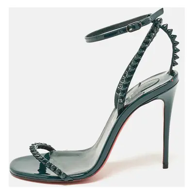 Christian Louboutin Green Patent Leather So Me Ankle Strap Sandals Size