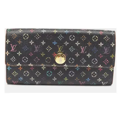 Louis Vuitton Black Monogram Multicolore Canvas Sarah Wallet