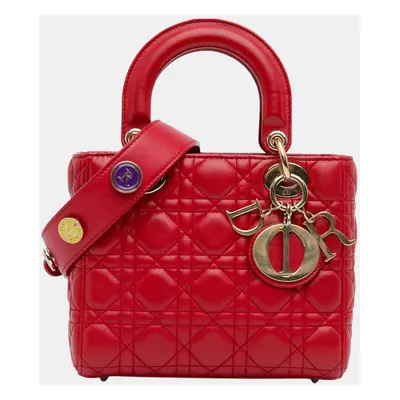 Dior Red Small Lambskin Cannage My ABCDior Lady Dior