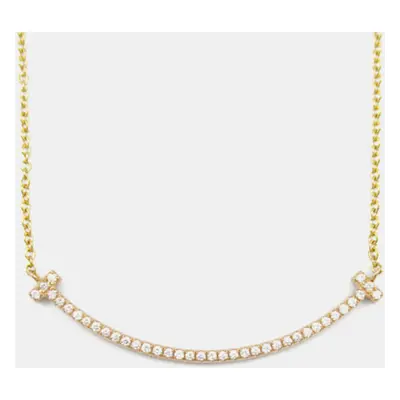 Tiffany & Co. 18K Rose Gold and Diamond T Smile Pendant Necklace