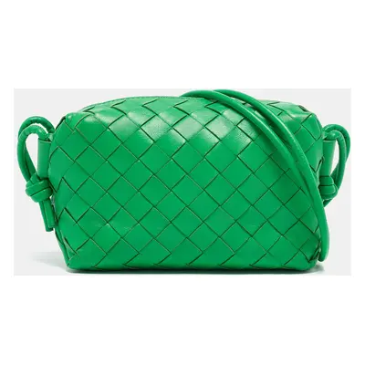 Bottega Veneta Green Intrecciato Leather Mini Loop Camera Crossbody Bag