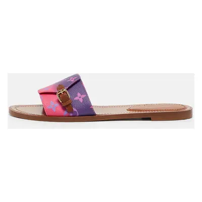 Louis Vuitton Multicolor Monogram Canvas Lock It Flat Slides Size Size