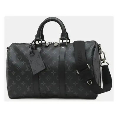 Louis Vuitton Monogram Eclipse Keepall Bandouliere Boston Bag