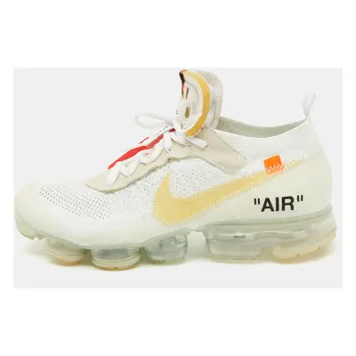 Off-White x Nike White Knit Fabric Air Vapormax Lace Up Sneakers Size