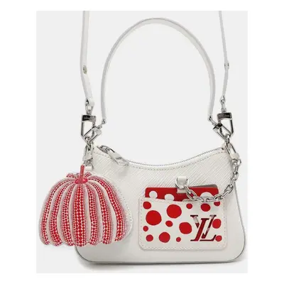 Louis Vuitton Blanc, Red, White Epi Leather Malerini Shoulder Bag