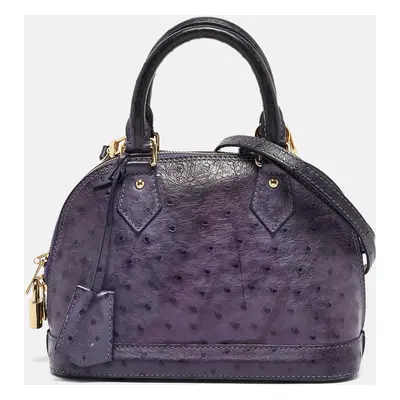 Louis Vuitton Purple Ostrich Alma BB Bag