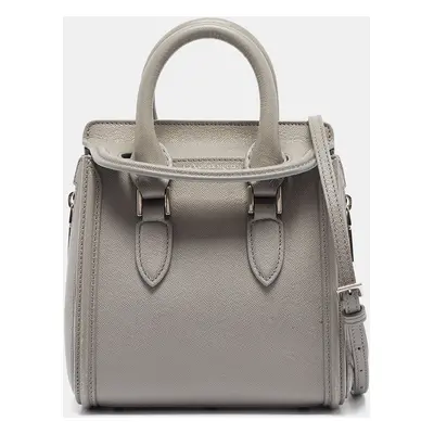 Alexander McQueen Grey Leather Mini Heroine Shoulder Bag