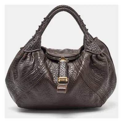 Fendi Brown Nappa Leather Spy Bag