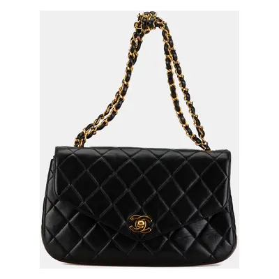 Chanel Quilted Lambskin Half Moon Single Flap