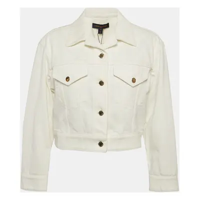 Louis Vuitton White Denim Crop Jacket