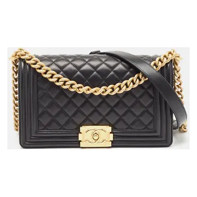 Chanel Black Quilted Leather Boy Flap Bag