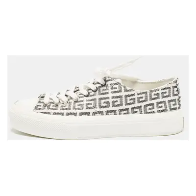 Givenchy White/Black Canvas City Lace Up Sneakers Size