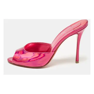 Christian Louboutin Pink Patent Leather Me Dolly Slide Sandals Size