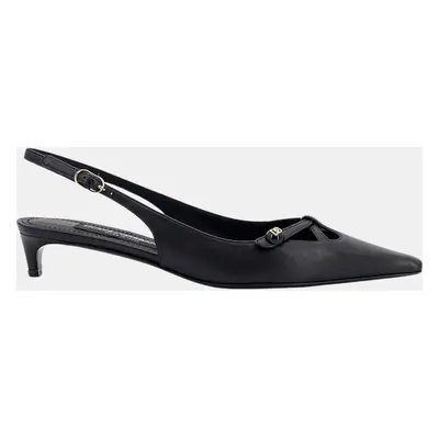 Dolce & Gabbana Black Leather Slingback Pumps EU