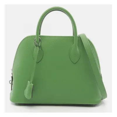 Hermes Green Leather Bolide Handbag