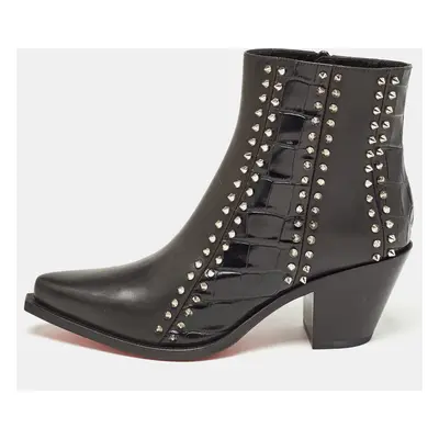 Christian Louboutin Black Croc Embossed and Leather With My Guitar Donna Boots Size 39.5